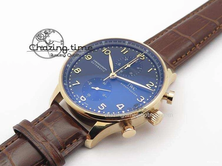 MIROTIME 0115 Portuguese IW371415 ZF 1:1 Best Edition RG Black dial On Brown Leather Strap A Modern 7286